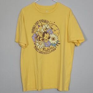 Disney Embroidered Epcot TShirt Size L Yellow Flower & Garden Festival 2024